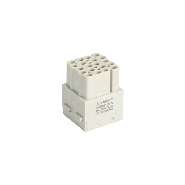 Conector elétrico de alta densidade de contato H2MEE para serviços pesados, 20 pinos