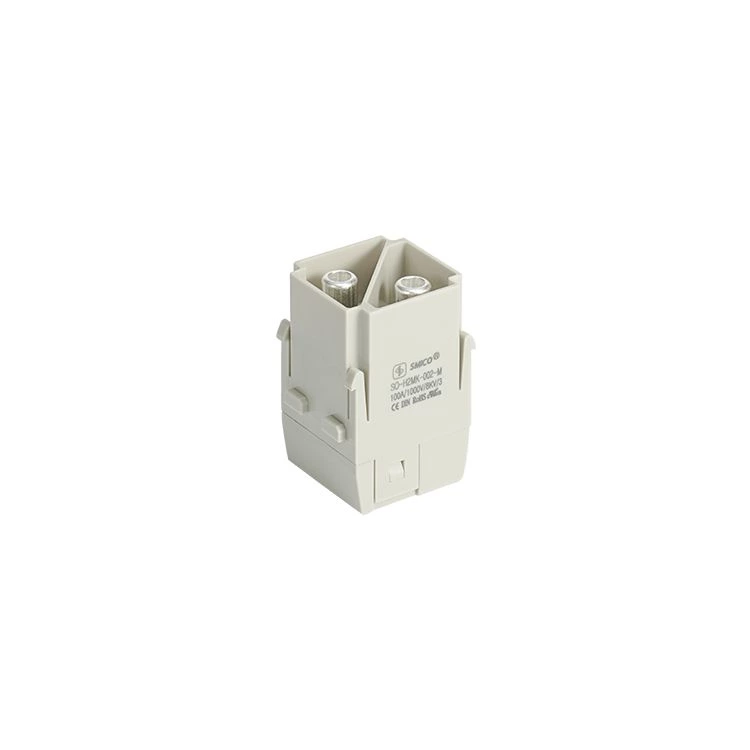 Conector de 2 pinos para serviço pesado H2MK-002 100A, terminal de parafuso axial