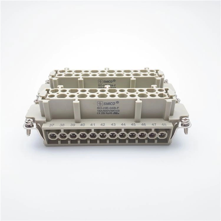 Conectores elétricos automotivos HE-048 48 pinos fêmeas inserções IP65 uso para robort