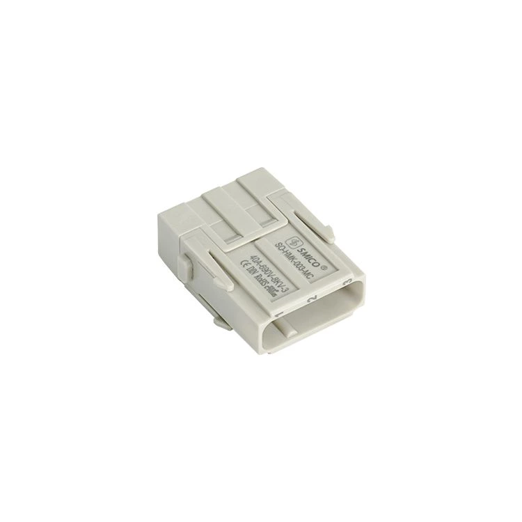 Conector elétrico axial de alta resistência de 40 A e 3 pinos