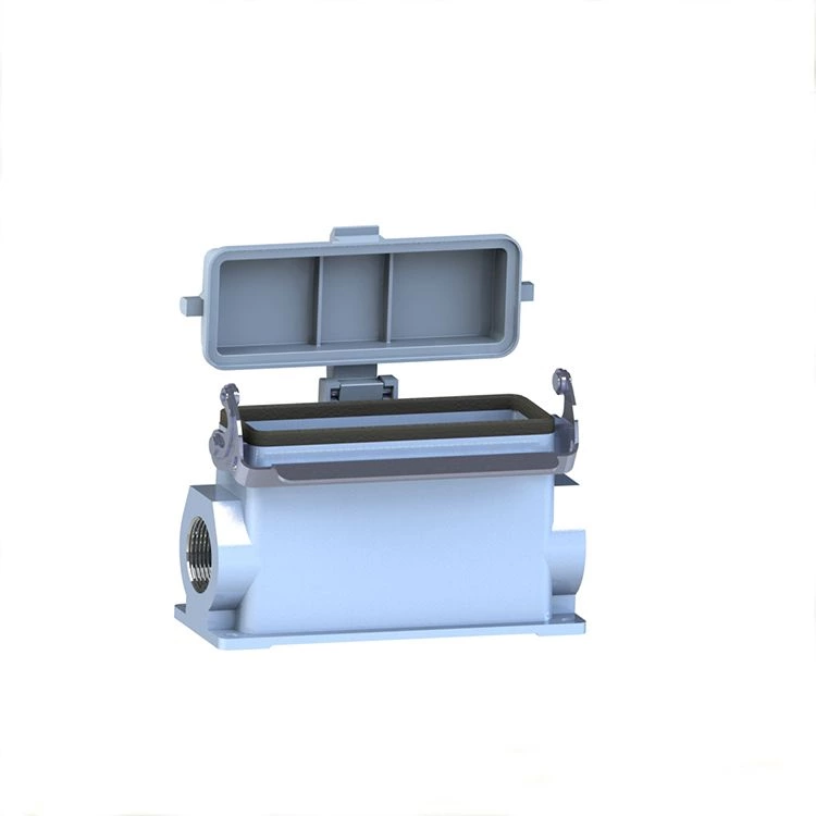 Conector de alta resistência Invólucros de montagem em superfície Entrada lateral Trava fácil com tampa termoplástica