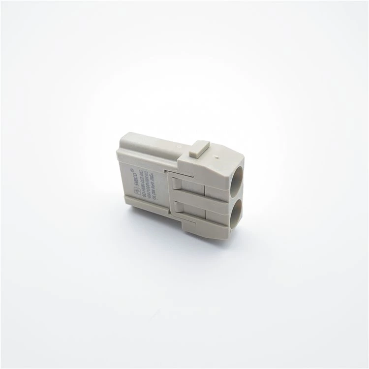 Conectores modulares HDC de 2 pinos de 40 A com contatos banhados a prata