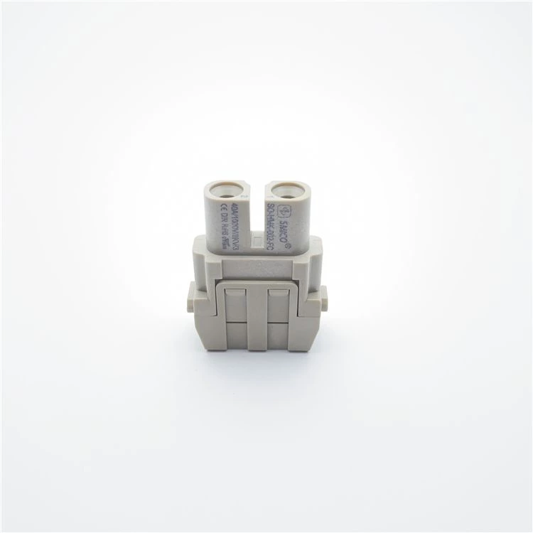 Conectores modulares HDC de 2 pinos de 40 A com contatos banhados a prata
