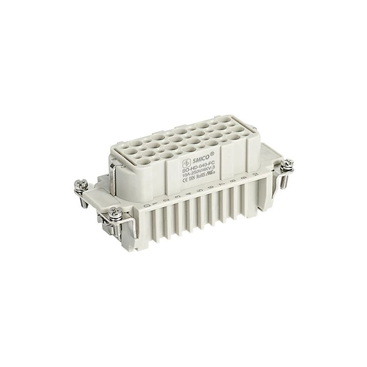 HD-040 Conector elétrico multipinos para serviço pesado com plugue fêmea múltiplo