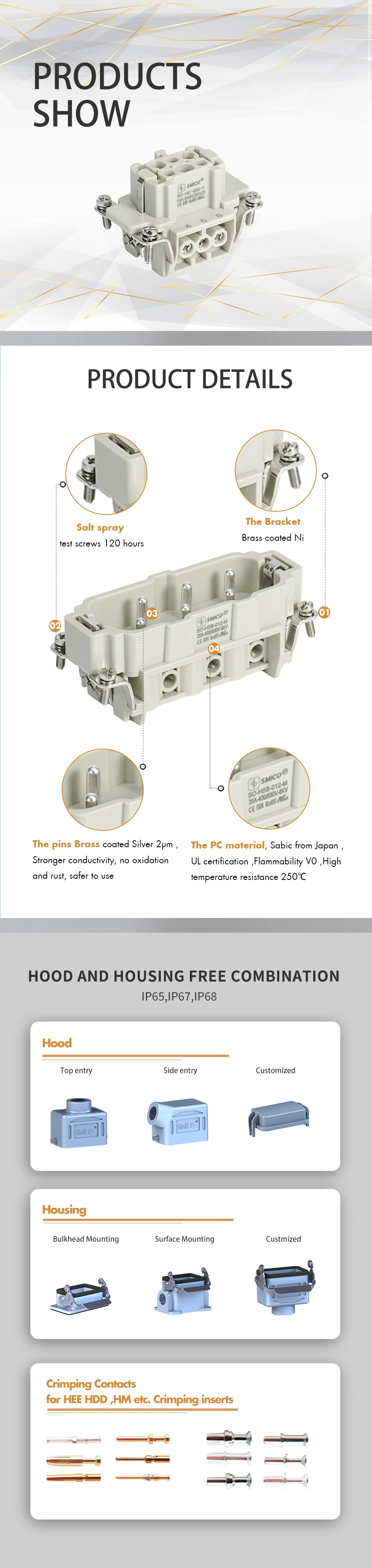 09330062701 Conector de alta resistência para solução industrial KUKA 6 pinos fêmea