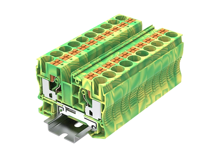 PT10-2-PE terminal de trilho guia de mola de pressão