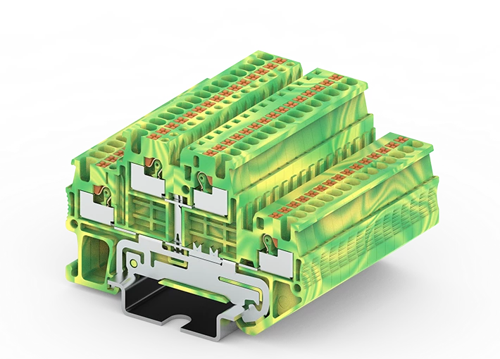 PTD1.5-2-PE terminal de trilho guia de mola de pressão
