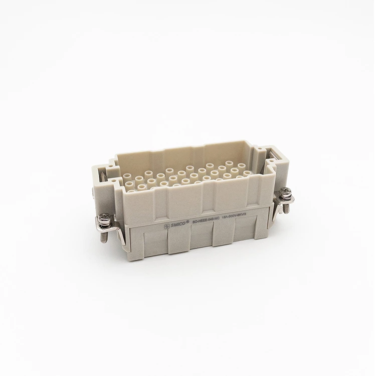 Conectores retangulares de alta resistência HEEE-048 Pinos machos conectores de inserção