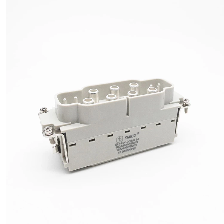 Conector de aviação para serviço pesado série HK 6 pinos 100A e 6 pinos 16A inserções macho 09380122651