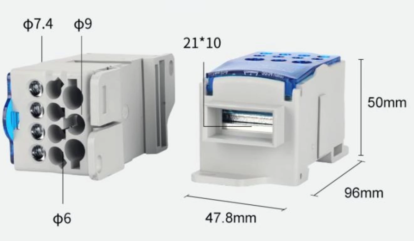 Caixa de bloco de terminais de distribuição de energia DIN Rail UKK UKK 500A