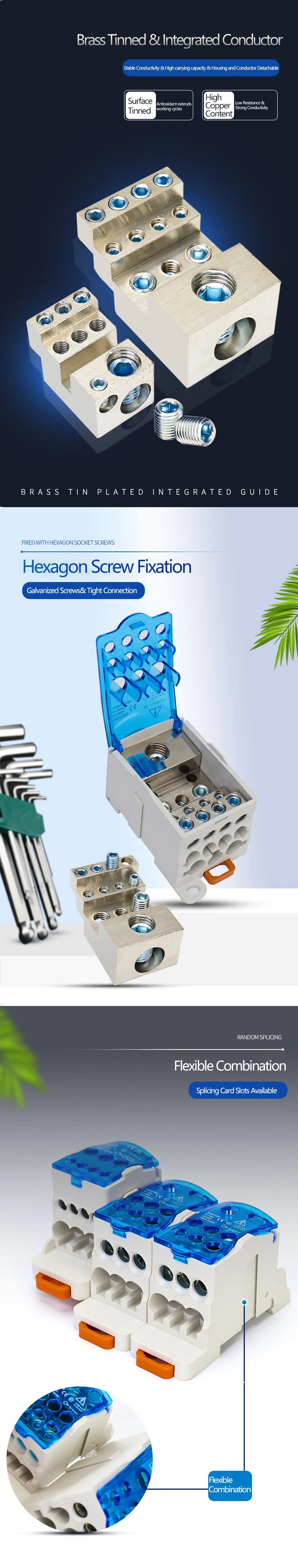 Blocos de distribuição unipolares/multipolares UKK 1250A
