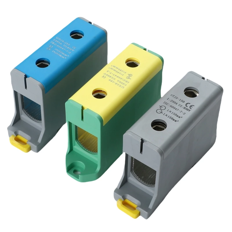SOT5-150 Blocos de terminais de conexão de parafuso para barramento de trilho DIN de alumínio elétrico de distribuição de grande potência 150 mm2