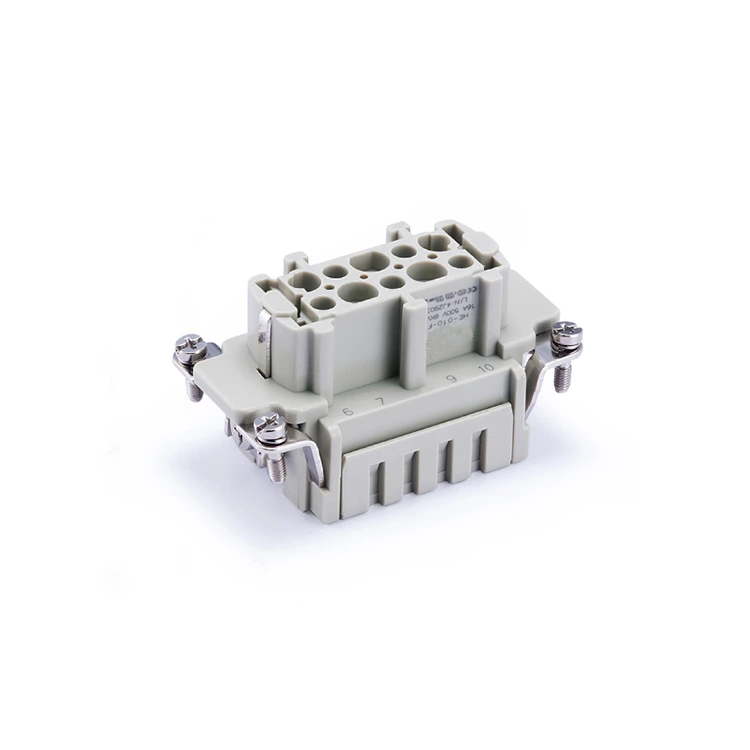 Conector retangular HE-010-FC 16A 500V 09330102702 Terminal de crimpagem fêmea de 10 pinos