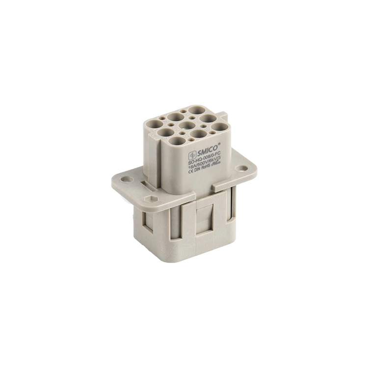 Conector retangular série HQ 16A HQ-008/0-FC conectores de alta resistência 8 pinos 09120083101