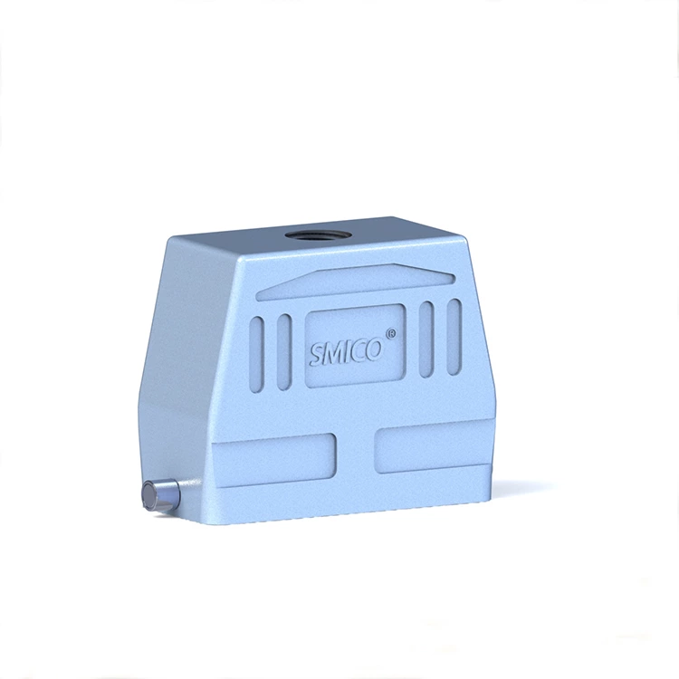 Conector elétrico industrial de alta resistência M32 com entrada superior 19300160447