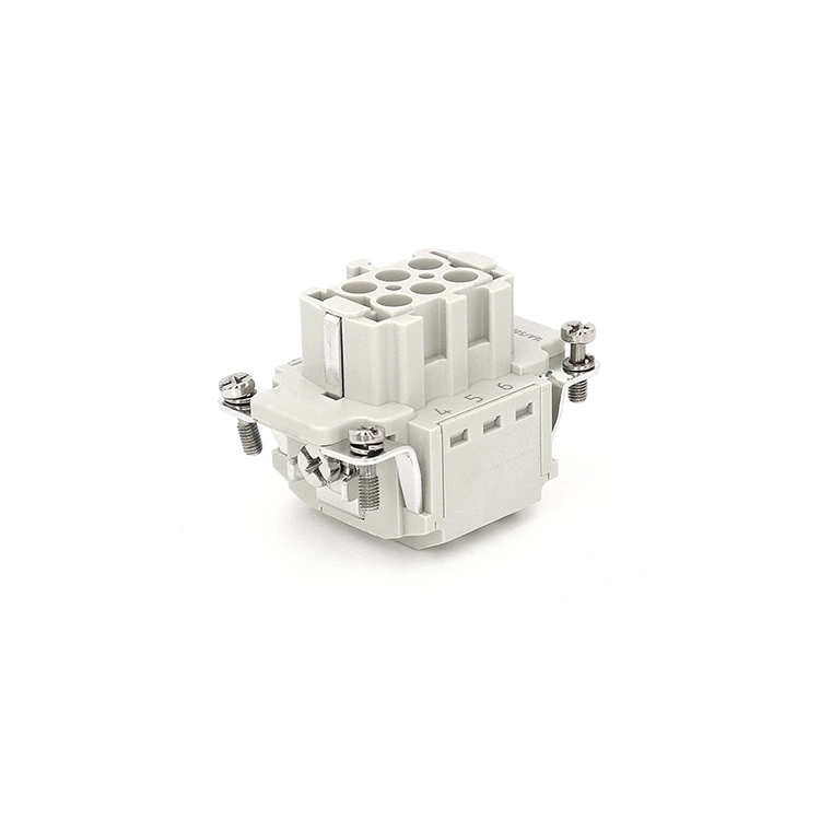 Conector para serviço pesado 6 pinos 16A Quick Push in conector retangular HE-006-FS 09330062716