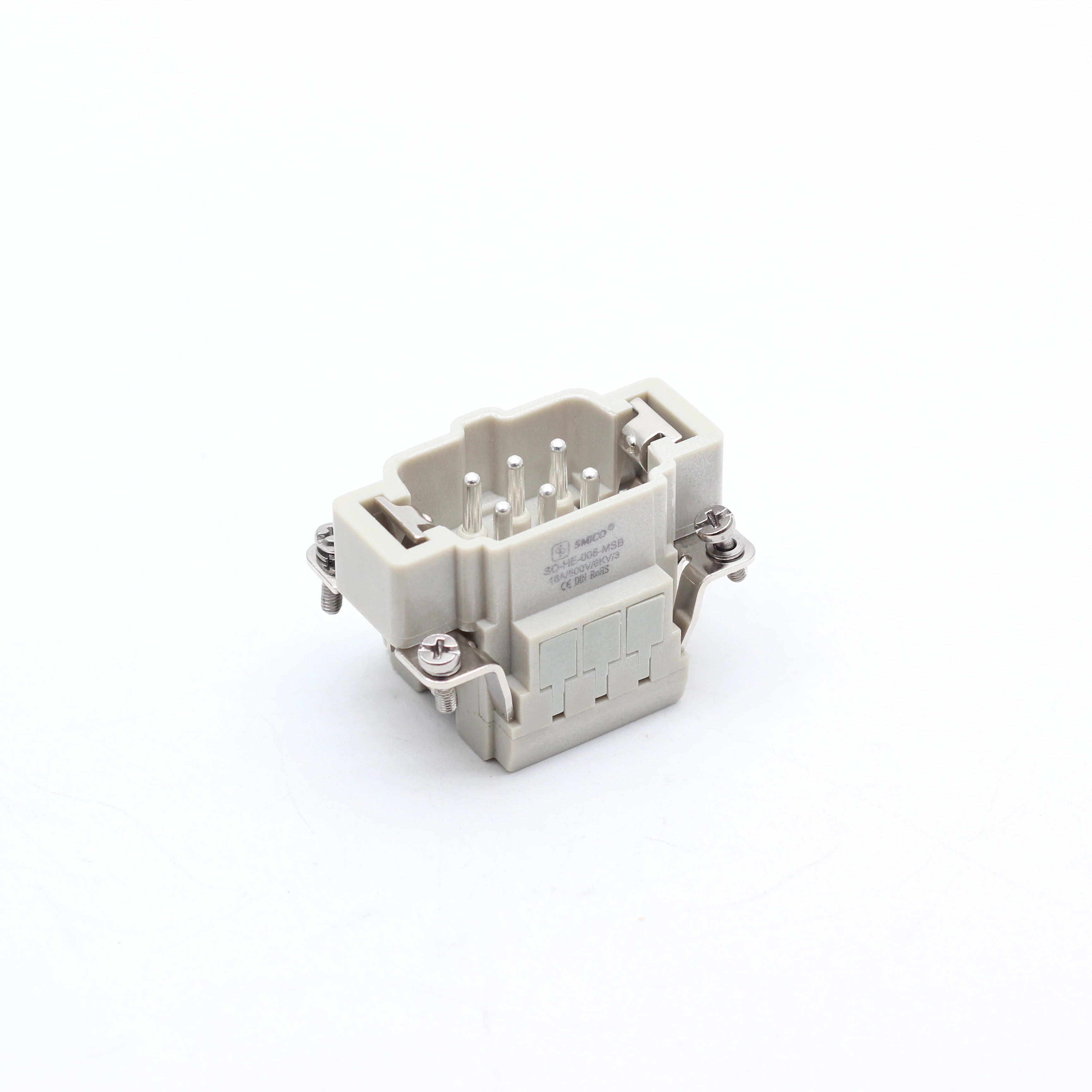 Conector de alta resistência 6 pinos 16A Terminal de mola HE-006-MSB Conector retangular