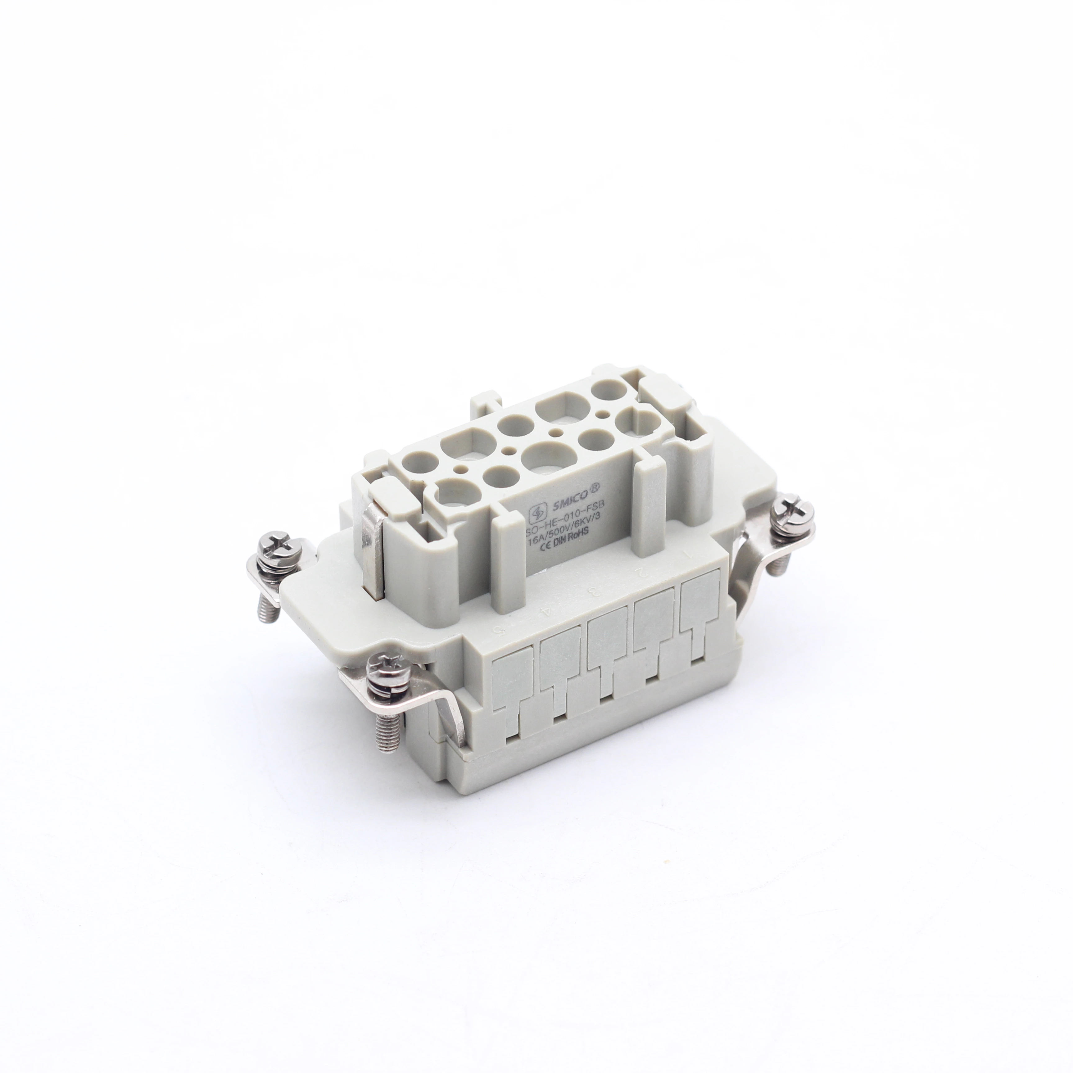 Conector de 10 pinos para serviço pesado 16A 10 pinos fêmea terminal de mola de inserção HE-010-FSB