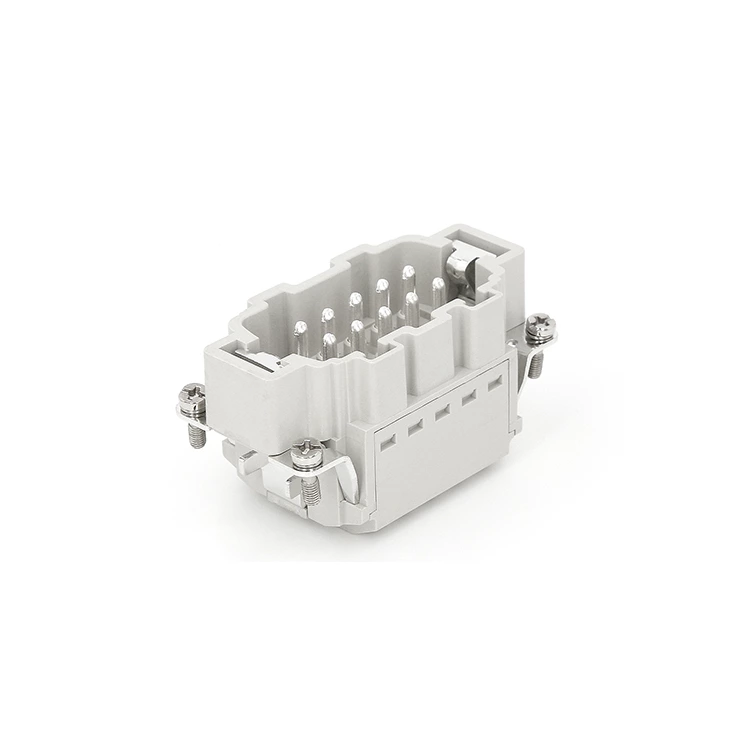 Conector de 10 pinos para serviço pesado, inserção macho 16A, encaixe rápido HE-010-MS, braçadeira de gaiola 09330102616