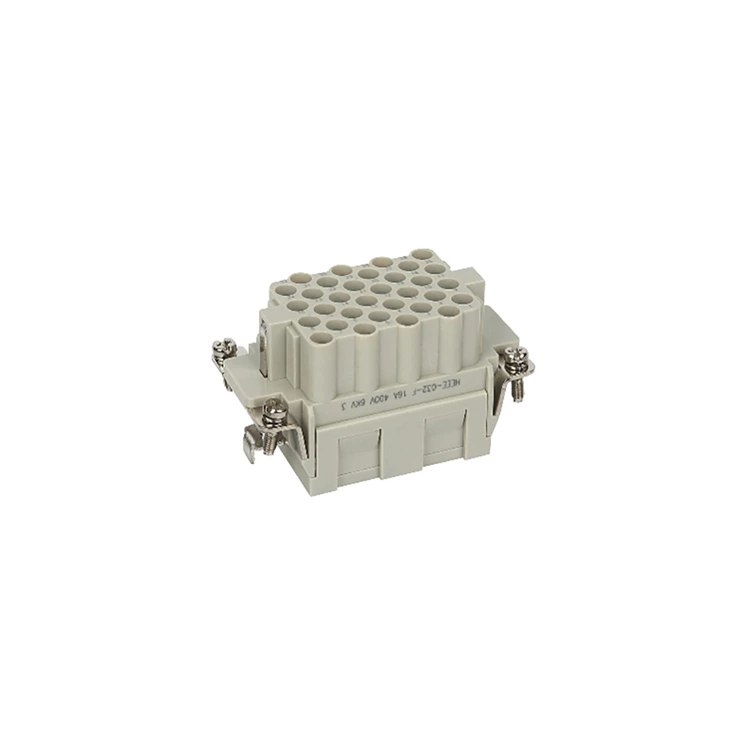 Conectores retangulares de alta resistência HEEE-032-FC Pinos fêmeas insertos conector