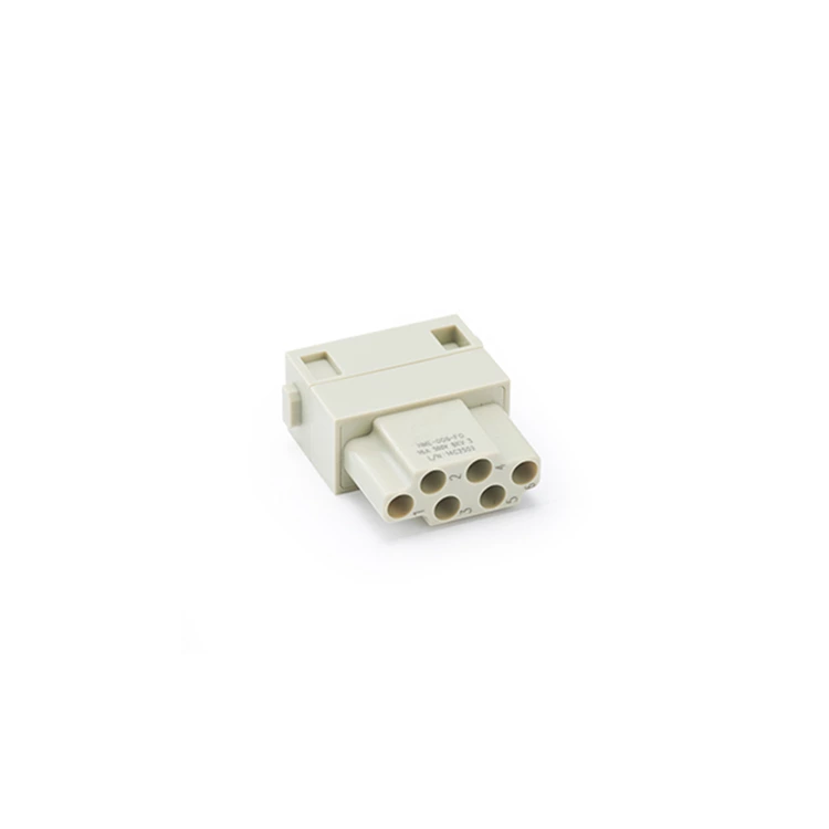 Conector elétrico modular de 6 pinos para serviço pesado HME-006-FQ, terminal de encaixe rápido 09140062733